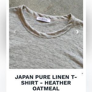 Gustin pure linen Tshirt in Oatmeal, size M